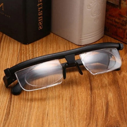 Belro adjustable focus glasses for near and far sight, designed for clear vision enhancement with sleek lens technology.