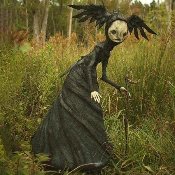 Belro creepy witch sculpture from The Dark and Bizarre Art collection, Halloween-themed home decor figurine with eerie details.