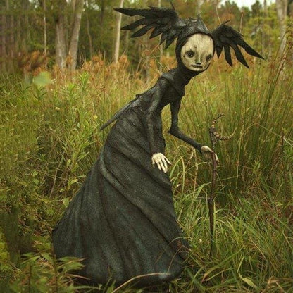 Belro creepy witch sculpture from The Dark and Bizarre Art collection, Halloween-themed home decor figurine with eerie details.