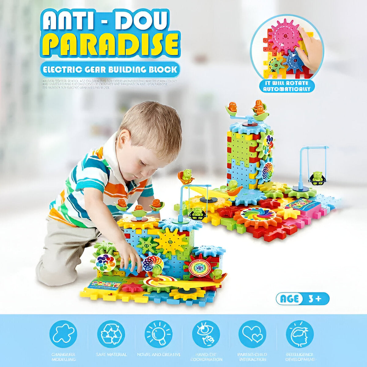 Colorful Gear Toys by Belro, fun educational toys for children, featuring interlocking gears and vibrant design.