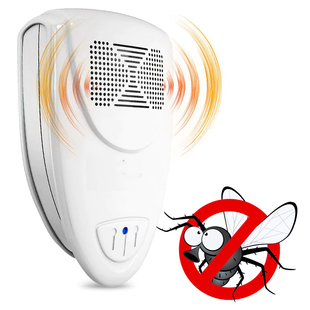 Belro ultrasonic mice repellent device for home and garden, with a sleek white design and outdoor pest control features.