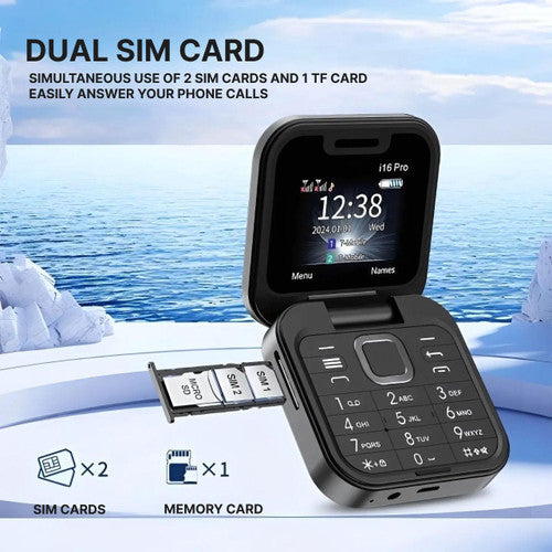 Belro foldable dual SIM smartphone with open display showing screen and sleek design, portable electronics phone for versatile use.