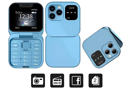 Belro foldable dual SIM smartphone with compact design and dual SIM slots, showcasing its sleek electronic mobile phone features.