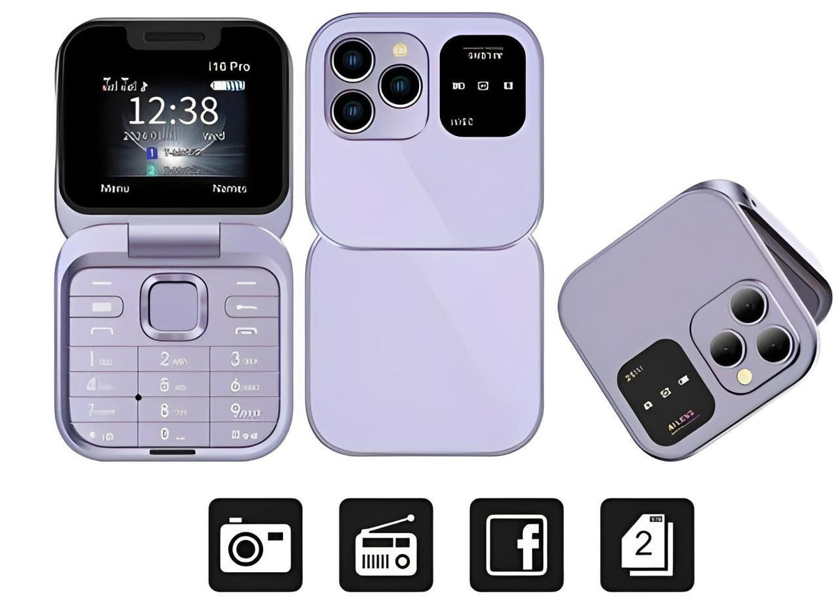Belro foldable dual SIM smartphone with vibrant screen and sleek design, showcasing its compact, portable electronics phone.