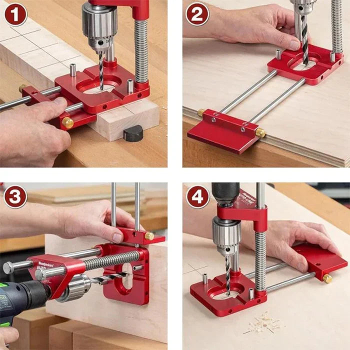 Belro freely adjustable drilling locator for woodworking, a versatile drill guide template tool for precise home projects.