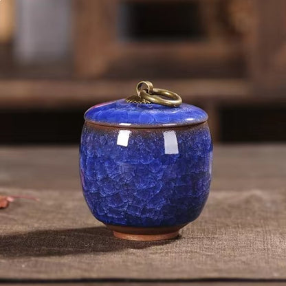 Handcrafted ceramic pet urn for dogs and cats, memorial keepsake by BowLift, featuring a detailed, elegant design for pet remembrance.