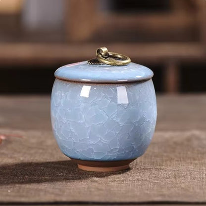 Handcrafted ceramic pet urn for dogs and cats, featuring a detailed memorial keepsake design by BowLift.