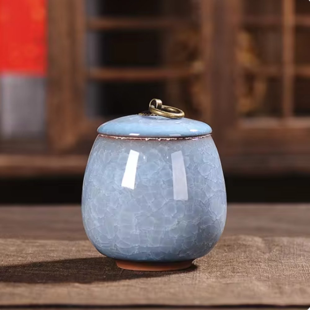 Handcrafted ceramic pet urn for dogs and cats by BowLift, featuring a memorial keepsake design with a smooth, artistic finish.