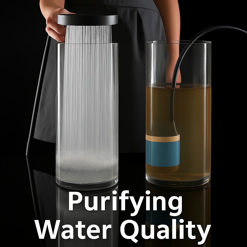 BowLift High-Pressure Shower Head with Turbo Boost Technology and water filtration, showcasing the sleek, modern design.