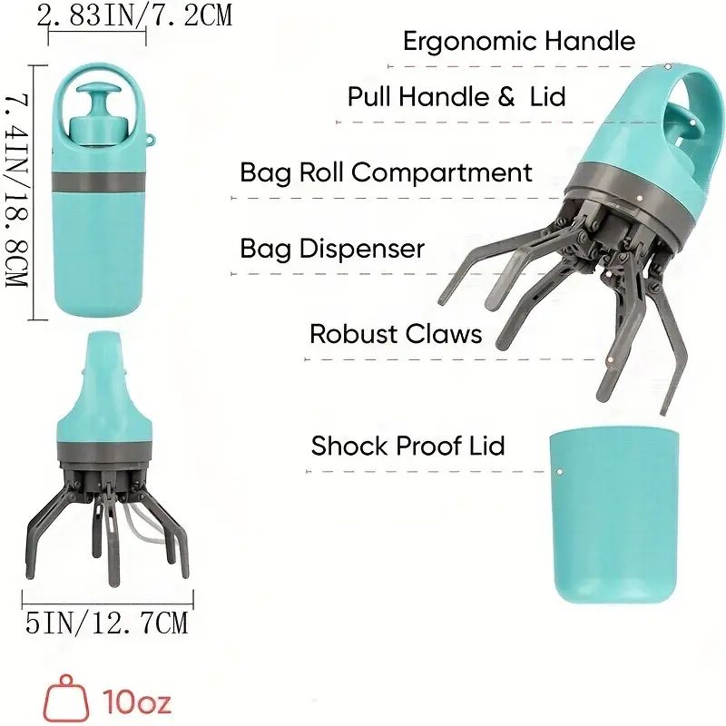Belro portable pooper scooper tool for easy pet waste cleanup, compact and lightweight for convenient use.