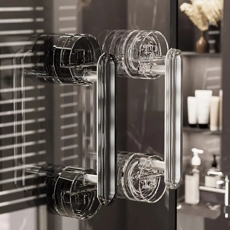 Belro door handle with suction cup for practical handling, shown attached to a light bulb in a lighting setup.