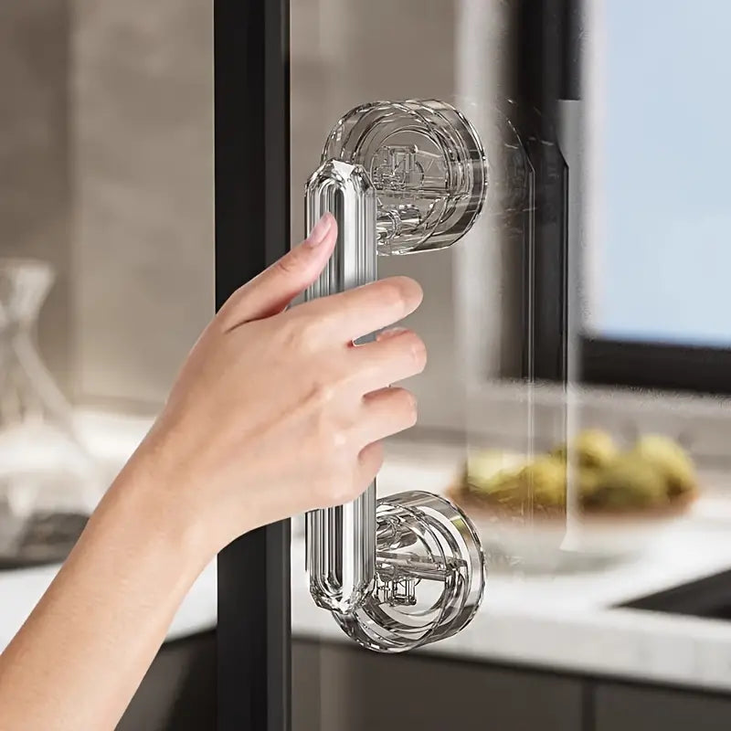 Belro door handle with suction cup for easy handling, shown attached to a surface, designed for practical electronics and lighting use.