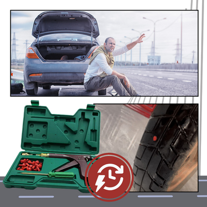 Belro Universal Tire Puncture Repair Kit with tools and patches for quick bicycle or car tire repairs at home or on the go.