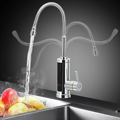 Belro hot water tap for kitchen, 3000W power, outdoor use, stainless steel finish, with control handle and modern design