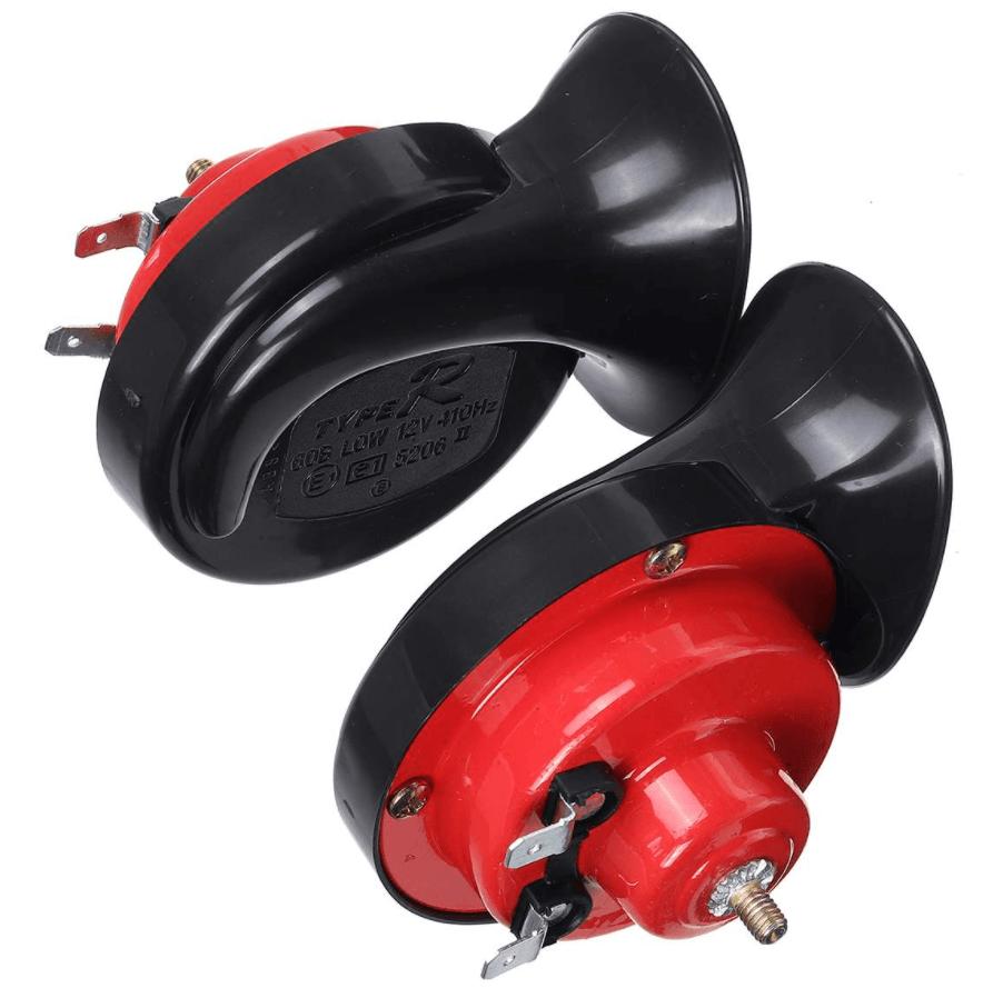 Belro 300 Decibel Horn electronics audio device showing a compact, powerful horn with control buttons and mounting bracket.