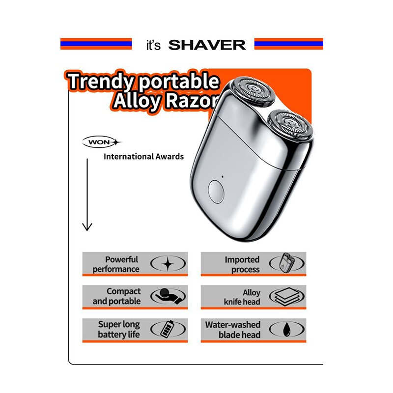 Mini Magnetic Men's Electric Shaver by Belro, compact personal care appliance with precision blades for grooming.