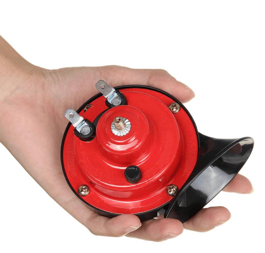 Belro 300 Decibel Horn, powerful electronic audio device with a bright red casing and metal horn for loud sound projection.