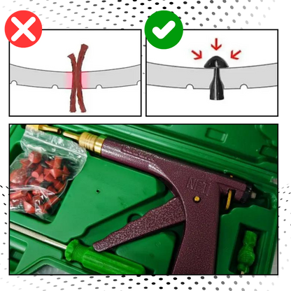 Belro universal tire puncture repair kit for home and garden, featuring tools and patches for fixing flat tires.