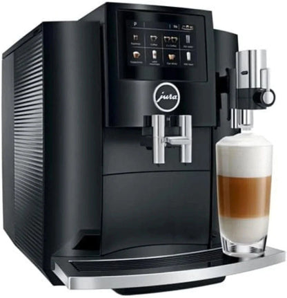 Casavibeo Jura S8 Automatic Coffee Machine with sleek design and digital controls, ready for brewing fresh coffee.