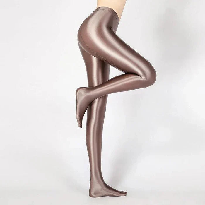Glossy opaque shiny high-waist sexy stockings by Belro, form-fitting and elastic, perfect for stylish legwear or lingerie fashion.