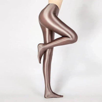 Glossy opaque shiny high-waist sexy stockings by Belro, form-fitting and elastic, perfect for stylish legwear or lingerie fashion.