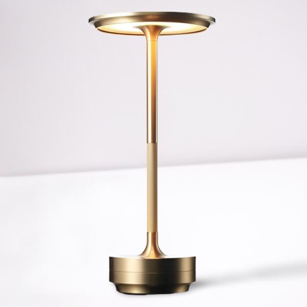 Gold Belro portable cordless desk lamp with adjustable light intensity, ideal for modern electronic lighting solutions.
