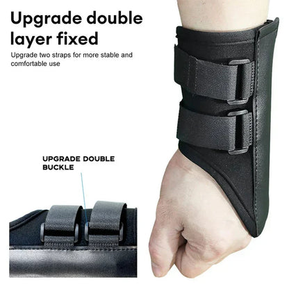 Belro golf wrist brace band trainer for swing alignment, showing a black adjustable strap worn on a golfer's wrist.