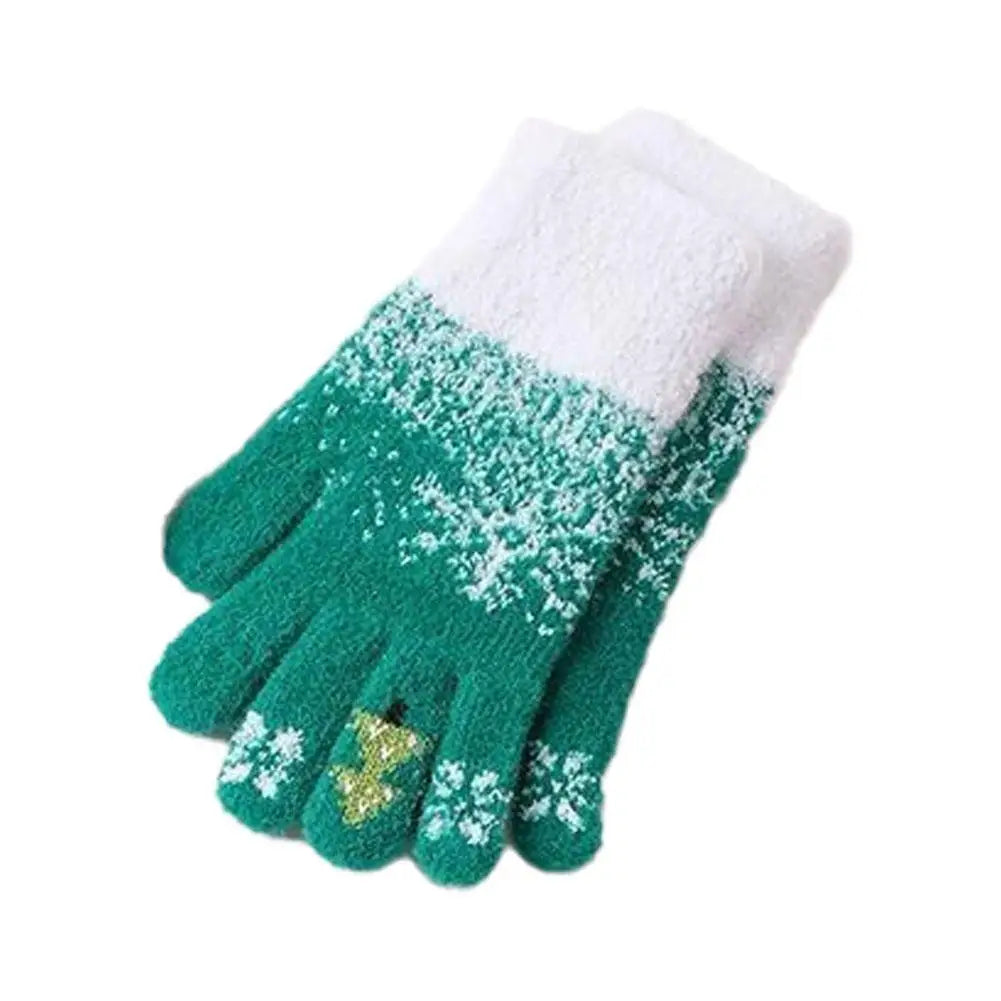Green Belro fleece-lined knit fingerless gloves, cozy winter accessories with a soft texture and stylish design.