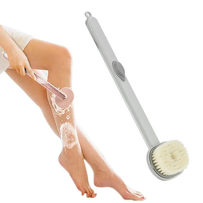 Grey long handle back scrubber from Belro, ideal for shower massage and skin cleansing with an extended grip for easy use.