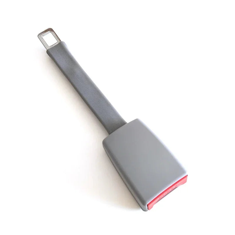 Grey Belro Raised Seat Belt Extender with Rigid Stem, designed for men's clothing, extending seat belt length comfortably.