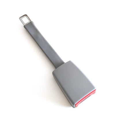 Grey Belro Raised Seat Belt Extender with Rigid Stem, designed for men's clothing, extending seat belt length comfortably.