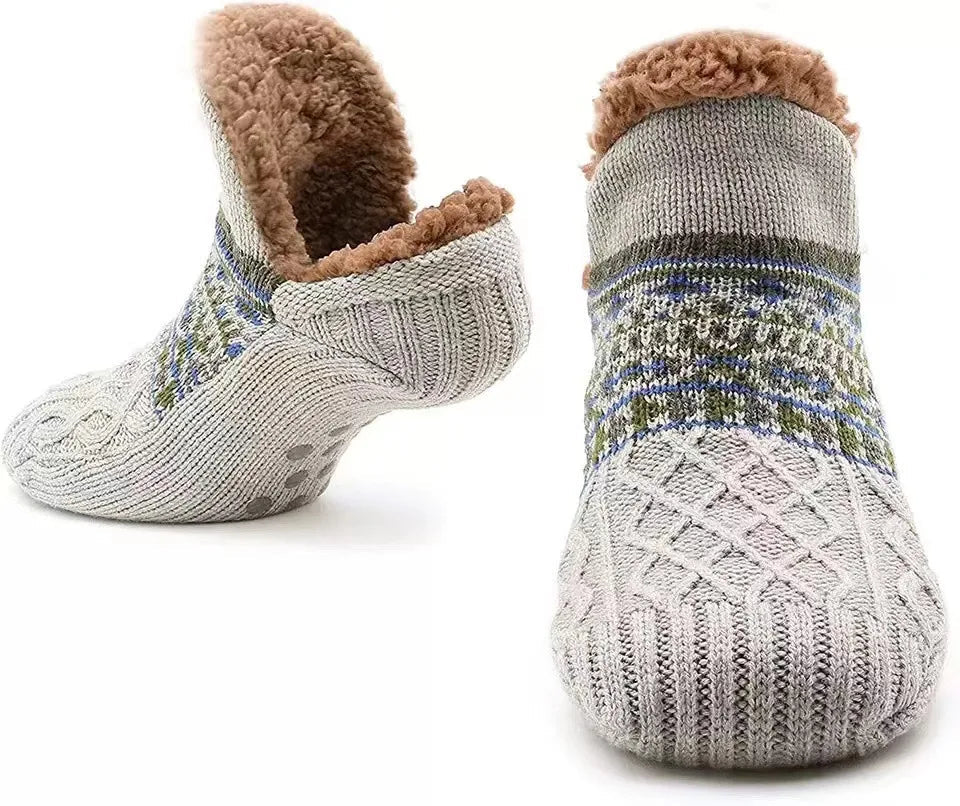 Grey Belro winter hat with snow pattern design, cozy and warm accessory for cold weather.