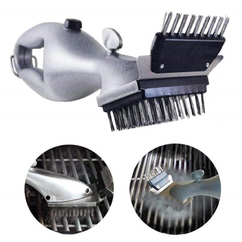 Belro stainless steel BBQ cleaning brush with long handle and bristles for effective grill cleaning, ideal for home and garden use.