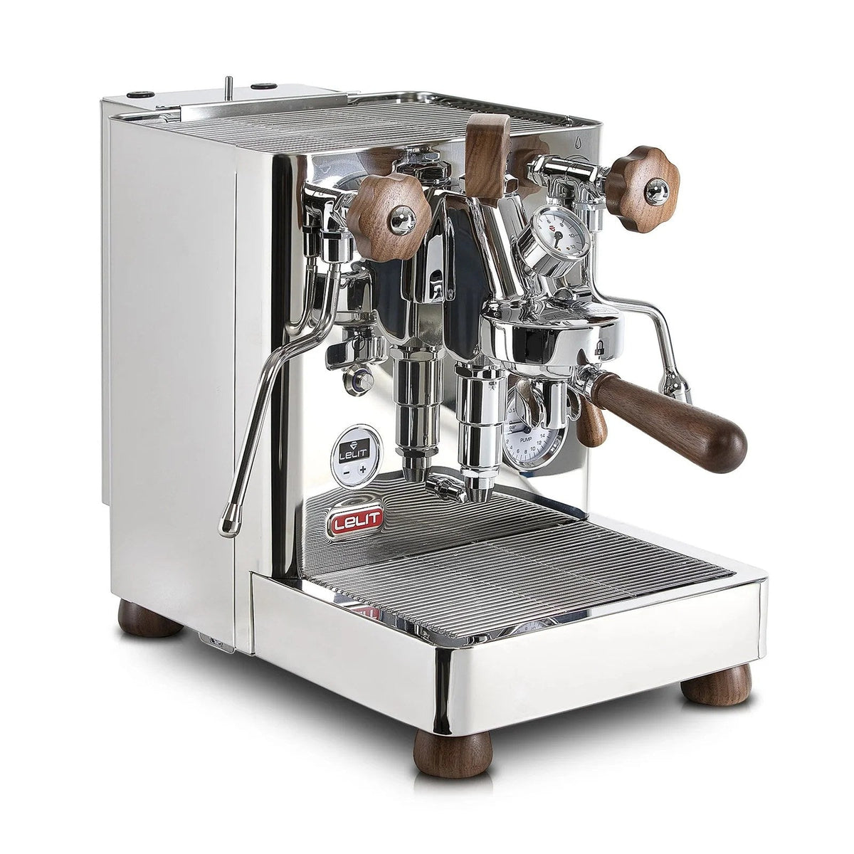 Lelit Bianca V3 espresso machine with dual stainless steel boilers and manual lever operation, designed for high-quality coffee brewing.
