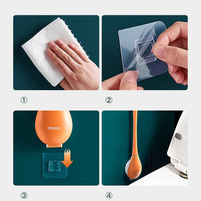 Flexible silicone toilet brush from Belro with ergonomic handle, designed for easy cleaning in bathroom toilets.