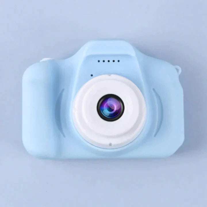 Belro digital film camera with viewfinder, buttons, and lens, alongside a free memory card for easy phone transfer.