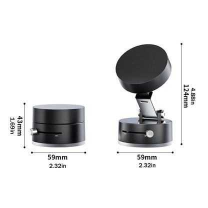 Magnetic car phone holder by Belro attached to a vehicle dashboard, holding a smartphone securely for easy access.