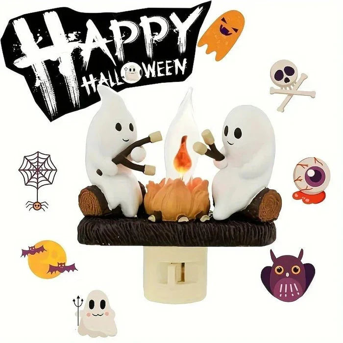Belro Halloween Ghost Bonfire Night Light with flickering flame design, perfect for spooky campfire ambiance in a night light.