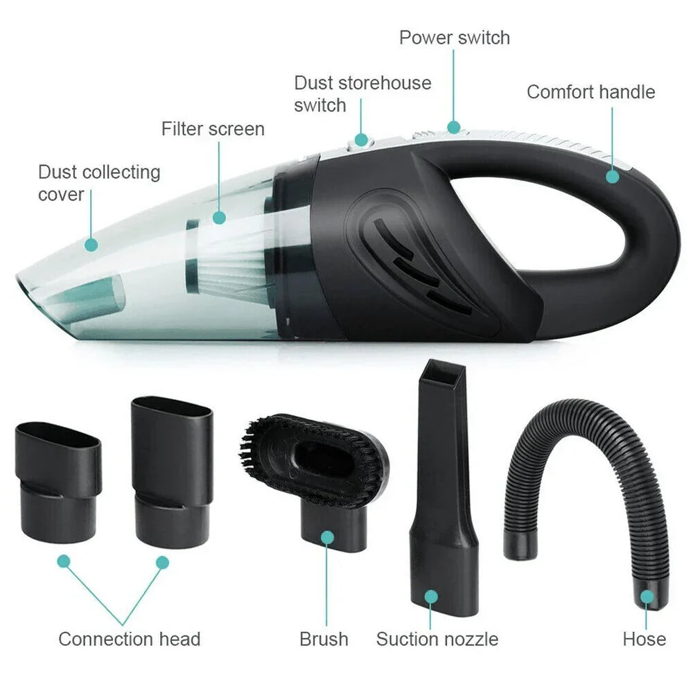Belro handheld cordless vacuum cleaner with USB, 120W, 4000PA for car, home, pet hair, wet and dry cleaning.