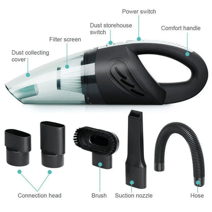 Belro handheld cordless vacuum cleaner with USB, 120W, 4000PA for car, home, pet hair, wet and dry cleaning.