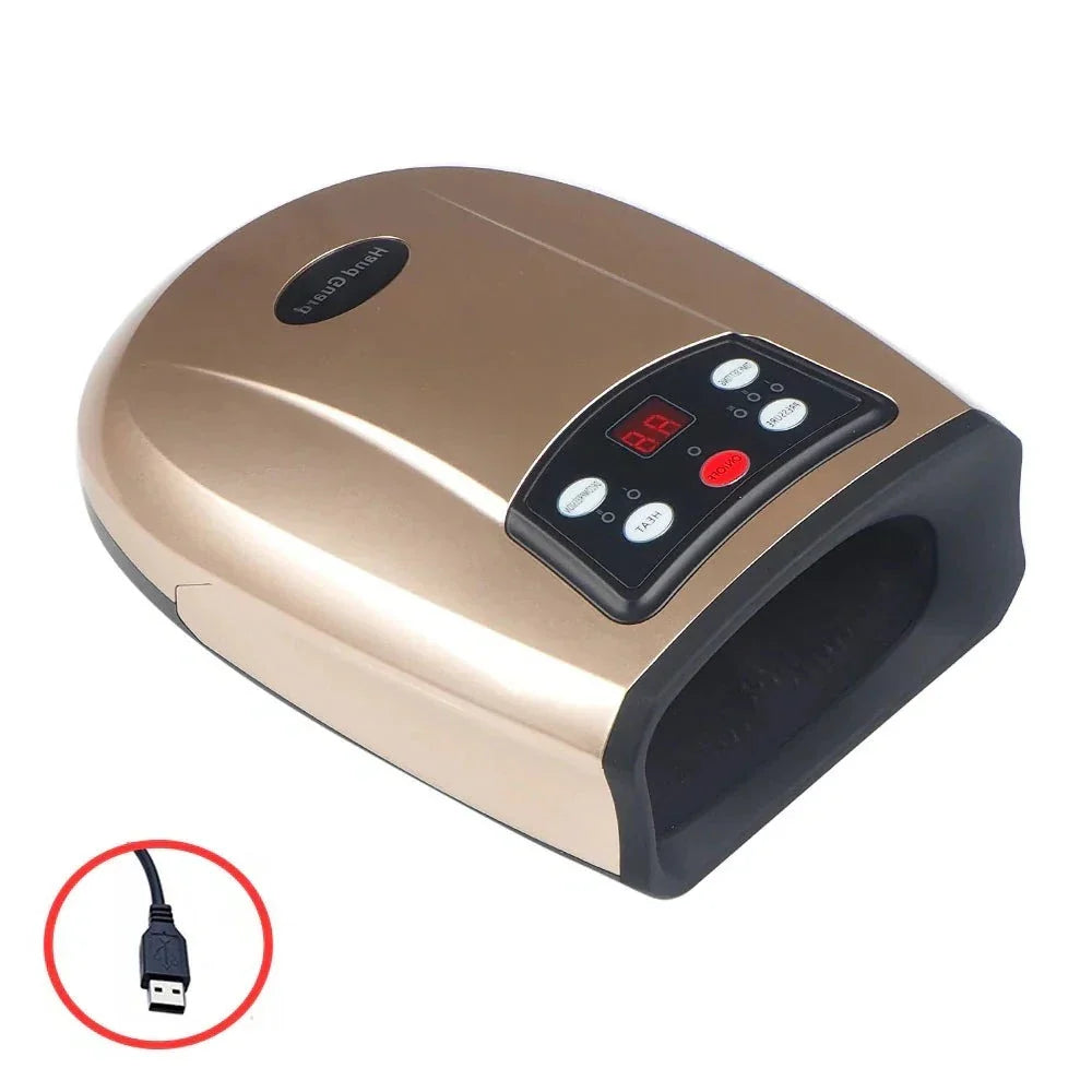 Belro heated hand massager for arthritis relief with air compression and palm massage, designed for men's physiotherapy and finger therapy.