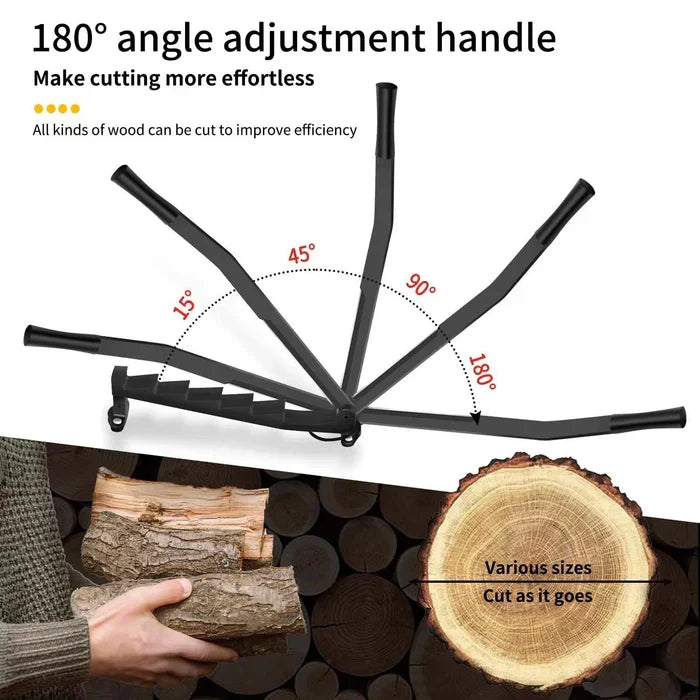 Wall-mounted Belro carbon steel firewood chopping machine for splitting kindling, portable and ideal for outdoor wood splitting.