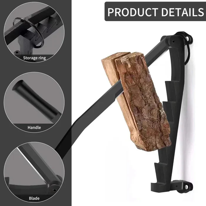 Belro hanging carbon steel firewood chopping machine, portable wall-mounted wood splitter for kindling and wood splitting.