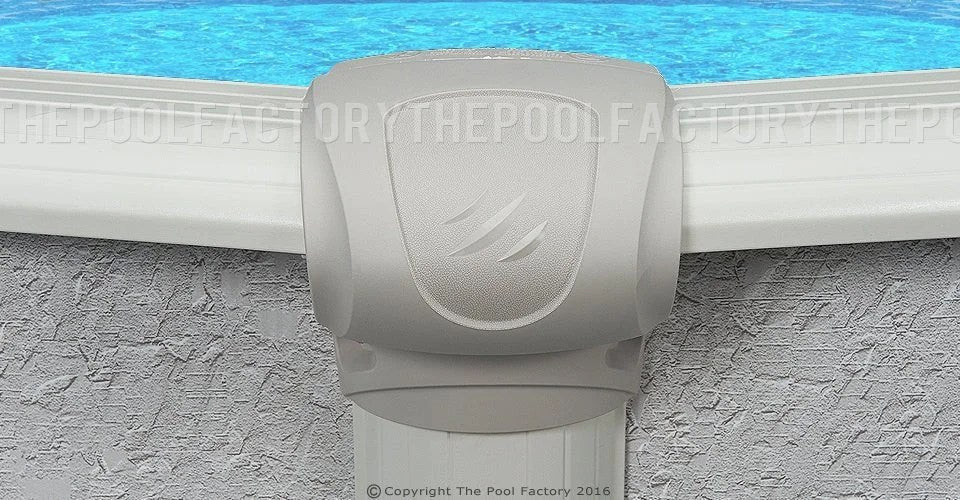 Casavibeo Signature RTL Round Above Ground Swimming Pool with heritage reflection top cap, showcasing the pool's stylish design and features.