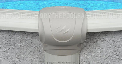 Casavibeo Signature RTL Round Above Ground Swimming Pool with heritage reflection top cap, showcasing the pool's stylish design and features.