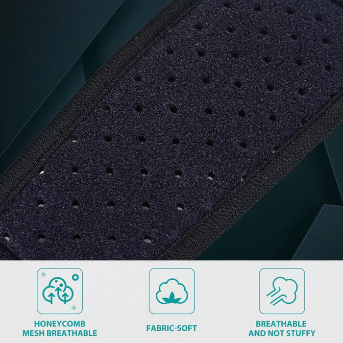 Belro hernia belt, an adjustable support brace designed for active individuals, shown in a close-up image.