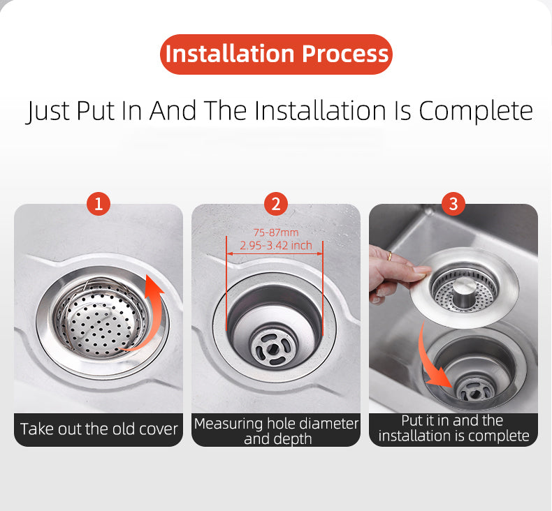 Belro kitchen sink drain strainer in stainless steel with fine mesh for catching debris, designed for kitchen use.