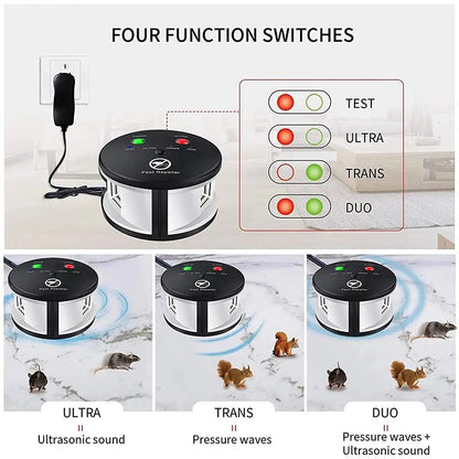 Belro ultrasonic electronic pest control device for mice, rats, and insects used outdoors in home and garden pest management.