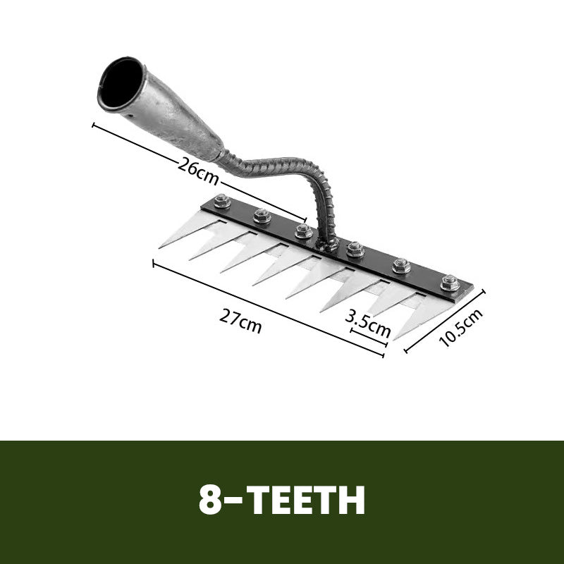 Belro versatile handle rake for lawn work, featuring a sturdy handle and wide rake tines for efficient outdoor garden maintenance.