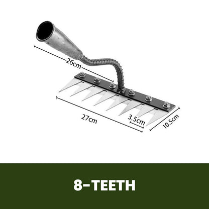 Belro versatile handle rake for lawn work, featuring a sturdy handle and wide rake tines for efficient outdoor garden maintenance.
